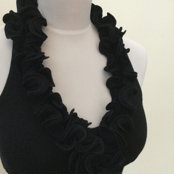 FOREVER 21 BLACK HALTER-STYLE TOP,  SIZE: S/P - Picture 4 of 5